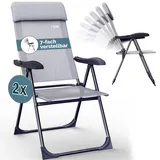 CASARIA Gartenstuhl 73 x 73 x 108 cm grau 2 St.