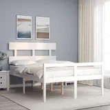 Seniorenbett Mit Kopfteil 120x200 Cm Weiß Massivholz