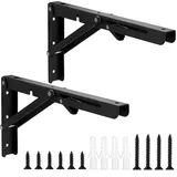 Klappkonsole Schwerlast, 2 Stk Klappregal Halterungen, Regalträger Klappbar, Klapptisch Klappscharnier, Klappscharnier Regalhalterung für Tischplatten Wandtisch, max: 60kg/132lb - 12 Zoll/305mm