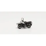 HERPA Motorrad Zweirad MZ 250 mit Beiwagen Silber/schwarz in Miniatur zum Basteln Sammeln und als Geschenk