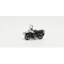 HERPA Motorrad Zweirad MZ 250 mit Beiwagen Silber/schwarz in Miniatur zum Basteln Sammeln und als Geschenk