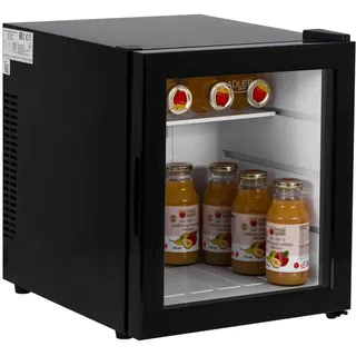 Adler AD 8088 Mini Kühlschrank Getränkekühlschrank mit Glastür LED Innenbeleuchtung schwarz