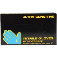 ABENA® Ultra Sensitiv Nitrilhandschuhe, schwarz 1 Karton = 10 Packungen à 100 Stück, L