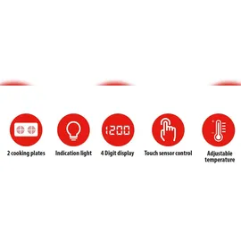 Alpina Doppelt Induktionskochfeld, 3500 Watt Schwarz