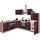 kochstation Winkelküche L-Form 280 x 220 cm lila
