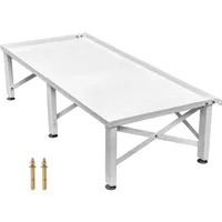 Vevor Waschmaschinen Untergestell Doppel 124x55x30 cm, Waschmaschinen Erhöhung Eisen Waschmaschinensockel mit Anti-Rutsch-Gummifüße Podest für Waschmaschine Trockner Kühlschrank Tragfähigkeit 150 kg