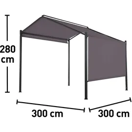 Bacliff 3 x 3 m inkl. 4 Seitenteile Anthrazit/Grau
