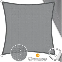 KESSER® Sonnensegel Sonnenschutz Windschutz   HDPE Gewebe   wasserabweisend & windabweisend   5-Fach quer vernäht robust & stabil Schattenspender Garten Balkon Terrasse