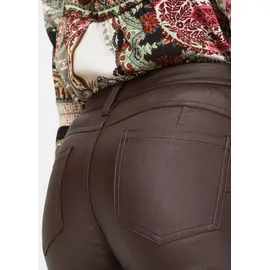 bonprix Stretch-Hose Lederoptik Braun 40