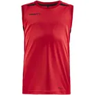 CRAFT Pro Control Impact ärmelloses Trainingsshirt Kinder 430999 - bright red/black 146/152