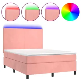 vidaXL Boxspringbett 140 x 200 cm Rosa