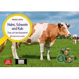 Don Bosco Huhn, Schwein und Kuh. Tiere auf dem Bauernhof. Kamishibai Bildkarten und Memospiel