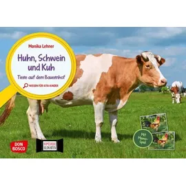 Don Bosco Huhn, Schwein und Kuh. Tiere auf dem Bauernhof. Kamishibai Bildkarten und Memospiel