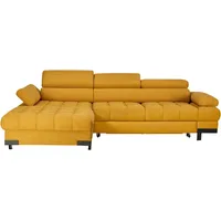 Welnova Ecksofa, Gelb, Textil, 5-Sitzer, Ottomane links, L-Form, 270x173 cm, Made in EU, Typenauswahl, Stoffauswahl, seitenverkehrt erhältlich, Rücken echt, Wohnzimmer, Sofas & Couches, Wohnlandschaften, Ecksofas