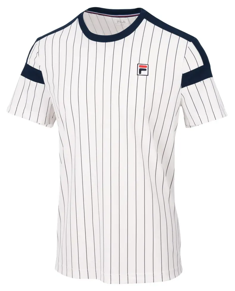 Fila Tennis-Tshirt Stripes Jascha (100% Polyester) weiss Herren