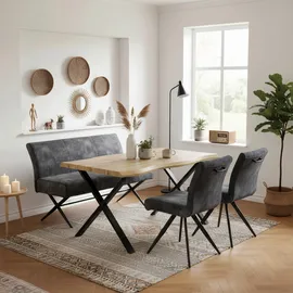 Hela Sitzbank PORTO Vintage Anthrazit 140 x 88 x 67 cm