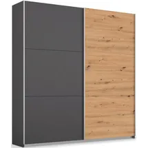 Rauch Schwebetürenschrank »AURELIO Kleiderschrank Garderobe TOPSELLER«, 3 verschiedene Ausstattungsvarianten Griffe aus Metall MADE IN GERMANY, grau
