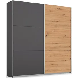 Rauch Schwebetürenschrank »AURELIO Kleiderschrank Garderobe TOPSELLER«, 3 verschiedene Ausstattungsvarianten Griffe aus Metall MADE IN GERMANY, grau