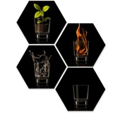 wall-art Mehrteilige Bilder »The Four Elements Vier Elemente«, Blumen, (Set, 4 St.), bunt