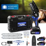 Dayplus - Akku Kettensäge 4' Zoll Mini Elektro Kettensägen Handkettensäge Mit 2 Akku