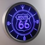 ADVPRO nc0315-b Route 66 Bar Beer Neon Sign LED Wall Clock Uhr Leuchtuhr/Leuchtende Wanduhr