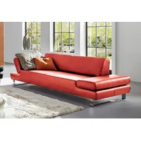 3-Sitzer W.SCHILLIG "taboo" Sofas Gr. B/H/T: 232cm x 76cm x 101cm, Longlife Xtra-Leder Z69, mit Armlehnenverstellung, orange (red z69) mit Übertiefe, inklusive Armlehnenverstellung