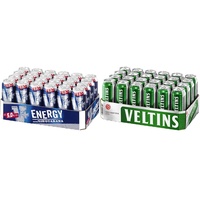 V+ Energy Biermischgetränk, EINWEG (24 x 0.5 l Dose) & VELTINS Pilsener, EINWEG (24 x 0.5 l Dose)