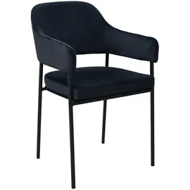 Svita Scarlett 2er Set Esszimmerstühle Armlehnstuhl Polsterstuhl Samt Schwarz