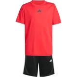 Adidas Train Essentials 3 Stripes Tee Trainingsanzug - Pure ruby/black / Black - 9-10 Jahre