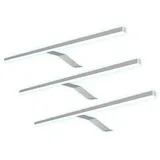 Kalb Material Für Möbel LED Kleiderschrankleuchte Aufbauleuchte Schrankbeleuchtung 1-4er SET chrom / silbergrau 600mm, Oberfläche:verchromt, Auswahl:3er Set neutralweiss