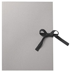 folia Zeichenmappe A4 mit Verschlussband grau, 21.5x31.5 cm