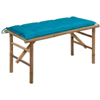 VidaXL Klappbare Gartenbank mit Auflage 118 cm Bambus