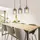 GLOBO Pendellampe 3-flg. 55 cm Metall schwarz Holz braun Glas rauch