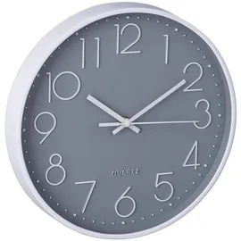 Relaxdays Moderne Wanduhr 30,0 cm 30 grau/weiß