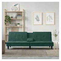 VidaXL Schlafsofa mit Getränkehaltern Dunkelgrün Samt