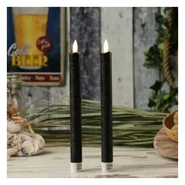MARELIDA LED Stabkerzen 25 cm schwarz 2 St.