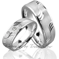 Trauringe123 Trauring Hochzeitsringe Verlobungsringe Trauringe Eheringe Partnerringe aus 925er Silber mit Stein, J94 58