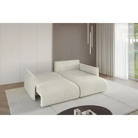altdecor Ecksofa Cord 4-Sitzer Creme