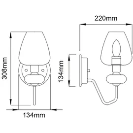 Elstead Lighting Elstead Lighting, Wandlampe Armand 1xE14/40W/230V schwarz/messing