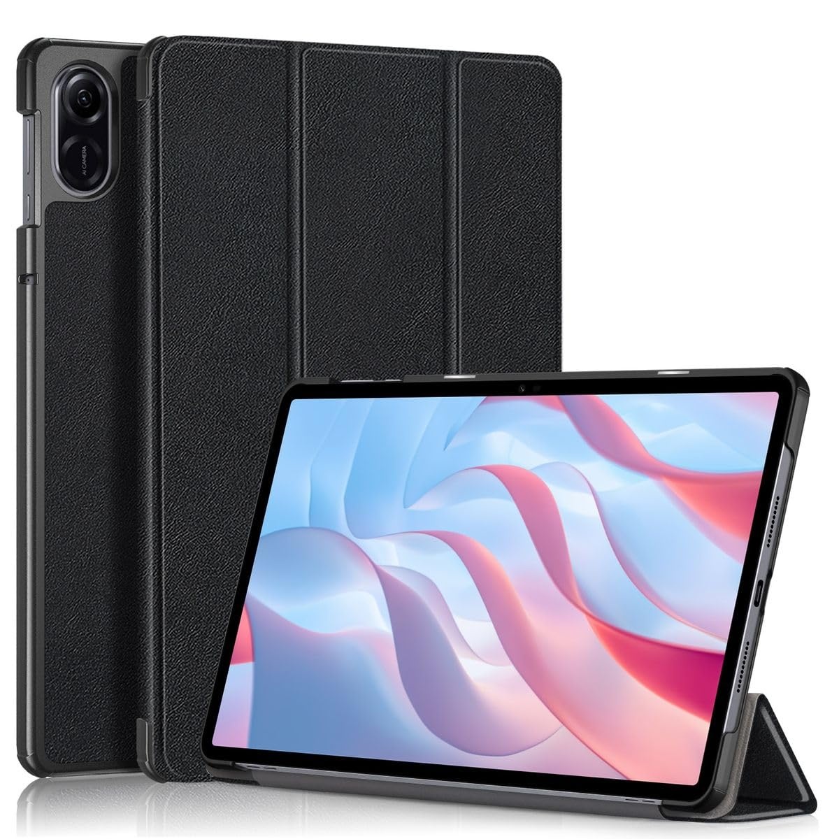 Wigento Für Honor Pad X9 / X8 Pro 3folt Wake UP Smart Standfunktion Cover Schwarz Tablet Tasche Etuis Hülle
