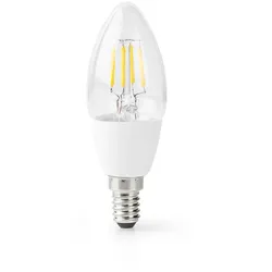 Nedis WIFILF10WTC37, Intelligentes Leuchtmittel, WLAN, Transparent, LED, E14, Ke