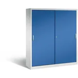 C+P CP Stahlschrank 2159-00 S10097 lichtgrau, enzianblau 160,0 x 50,0 x 195,0 cm, aufgebaut