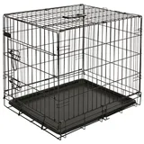 Kerbl Gittertransportbox klappbar 1 Tür 63x48x57cm - schwarz, - 63x48x57cm