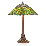 Casa Padrino Tiffany Tischleuchte Hockerleuchte Bananenblätter 40 cm ModX4b - Leuchte Lampe