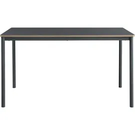 [en.casa] Essgruppe 'Lindesberg' 5-tlg. Esstisch mit 4 Stühlen 140 x 80 cm rechteckige Tischplatte Grau/Hellbraun - Grau
