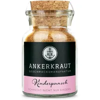 Ankerkraut Kinderpunsch Gewürz, 115g im Korkenglas, Mischung Zimt. Vanille, Nelke für Saft, Glühwein für Kinder, Heißgetränk aus Tasse im Winter, Premium Qualität