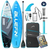 Bluefin Cruise 10'8 Blau aufblasbares Paddleboard | Premium-SUP-Paket & Zubehör | Rutschfestes Deckpad & leicht | 6' Dickes Allround-SUP-Paddleboard | Stand-up-Board für Erwachsene & Jugendliche