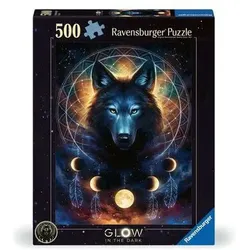 RAVENSBURGER 12000442 Puzzle 500 Teile Leuchtender Wolf