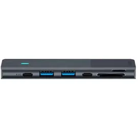 Rapoo UCM-2003 USB-C Multiport Adapter für MacBook, Kompatibel mit USB-C Multifunktionsanschluss, 100W Power Delievery, 4k HDMI, USB-C, 2 USB-A 3.0 Datenports, SD/microSD Speicherkartenleser