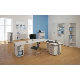 Geramöbel Flex Schreibtisch buche rechteckig, C-Fuß-Gestell silber 160,0 x 80,0 cm